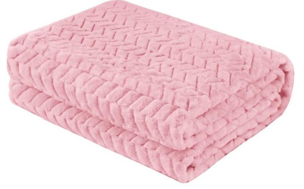 Picture of Pink flannel baby blanket 30x40 inch